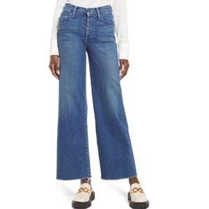 MOTHER The Tomcat Roller Fray Wide-Leg Jeans Dark Blue 27